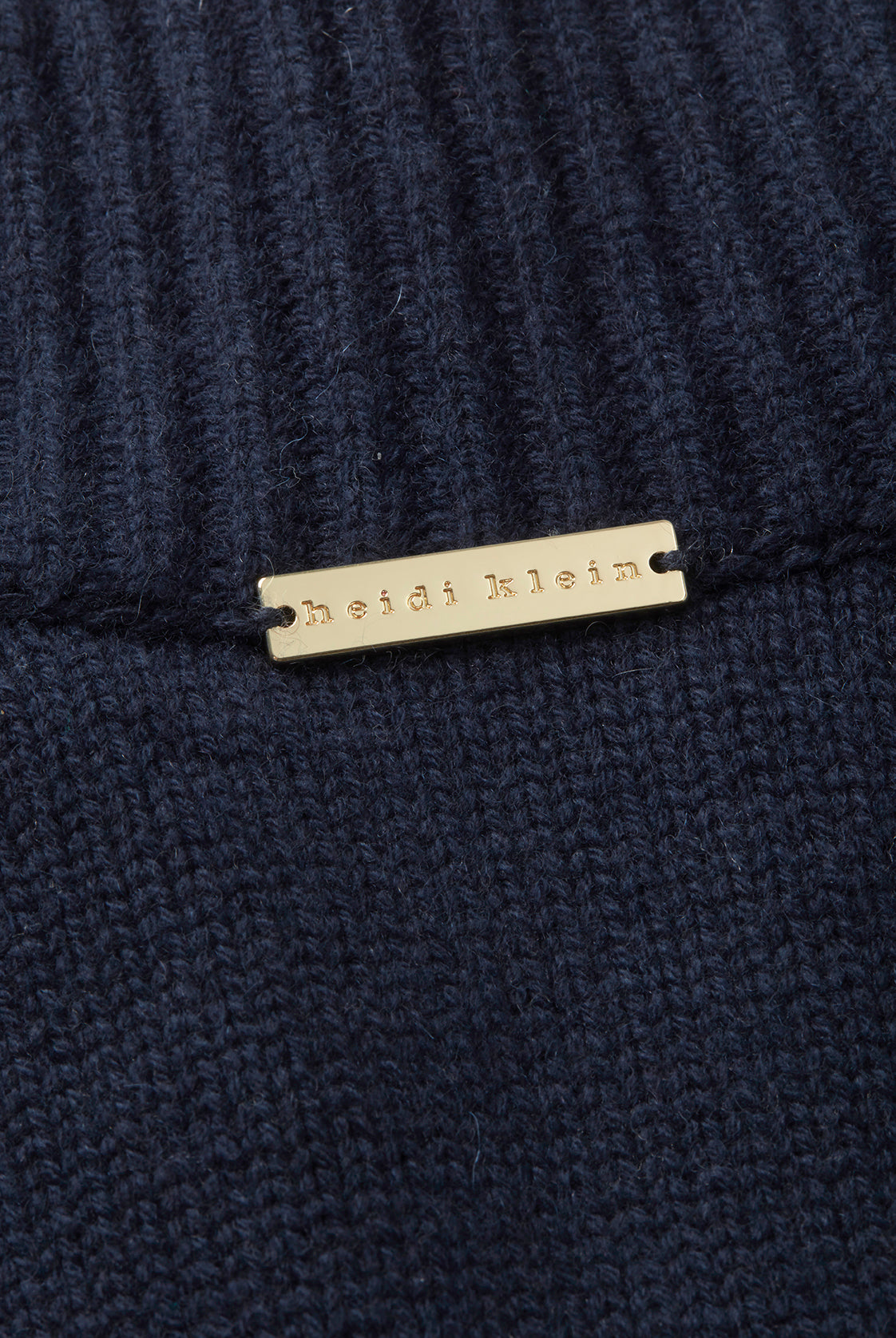 Navy and Cream half zip jumper made from merino wool and cashmere