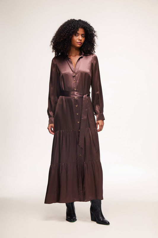 Legzira Silk Maxi Shirt Dress