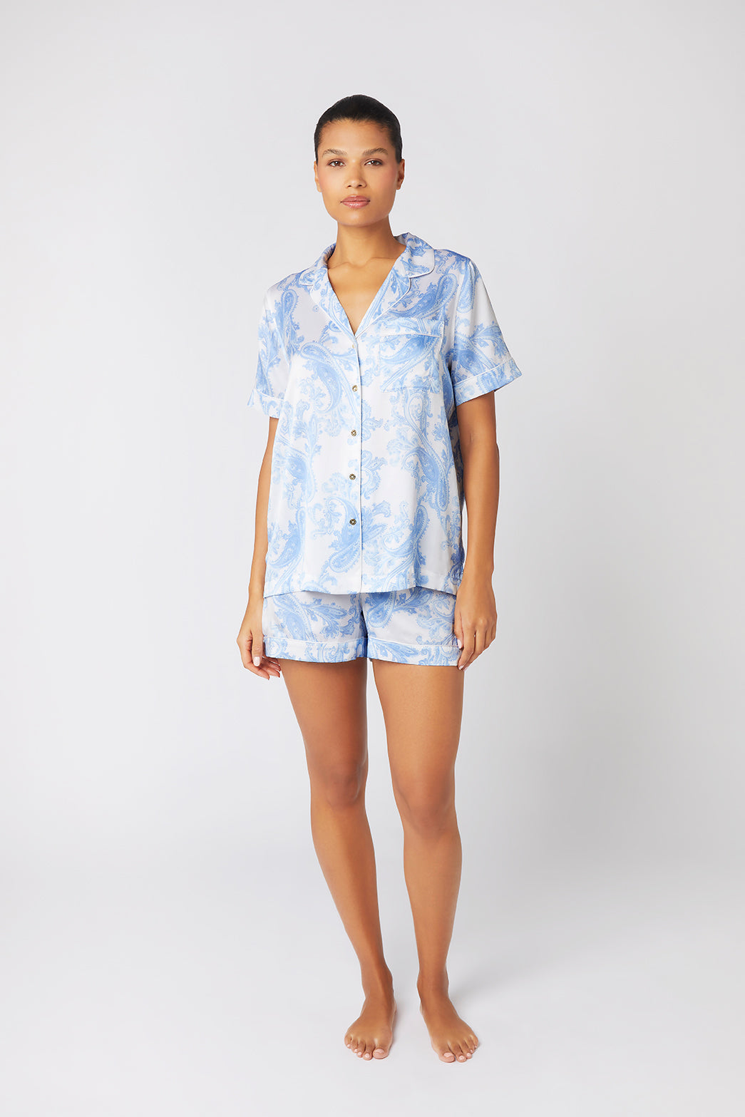 Lucca Short Sleeve Silk Pyjama set