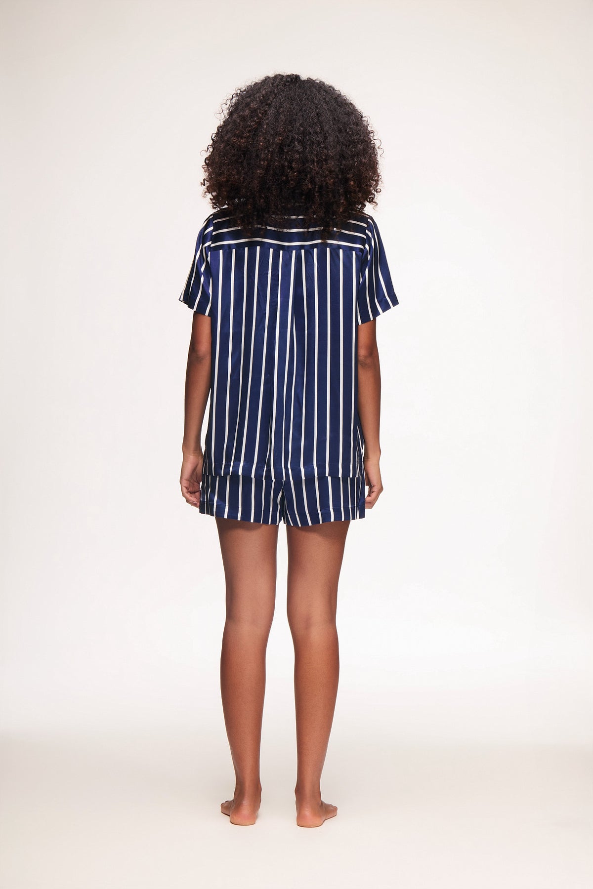 Lucca Stripe Silk Short Sleeve Shirt & Shorts