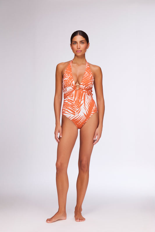 Marrakesh Palm Ring Halterneck Swimsuit