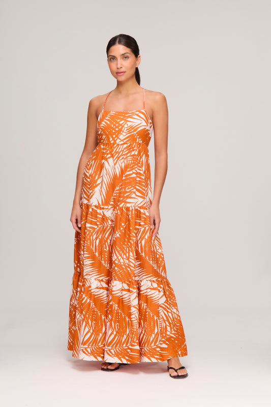 Marrakesh Palm Tiered Maxi Dress