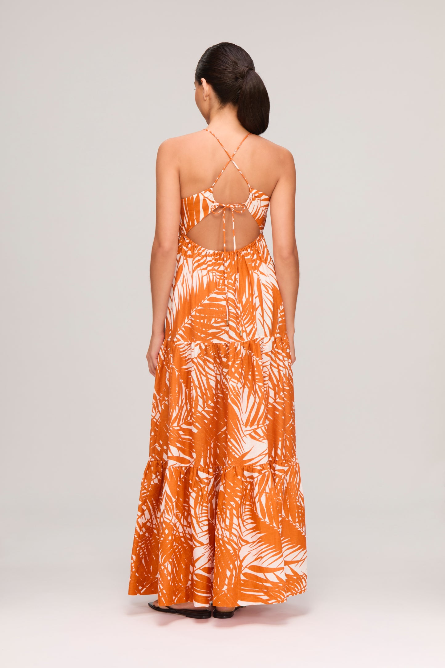 Marrakesh Palm Tiered Maxi Dress