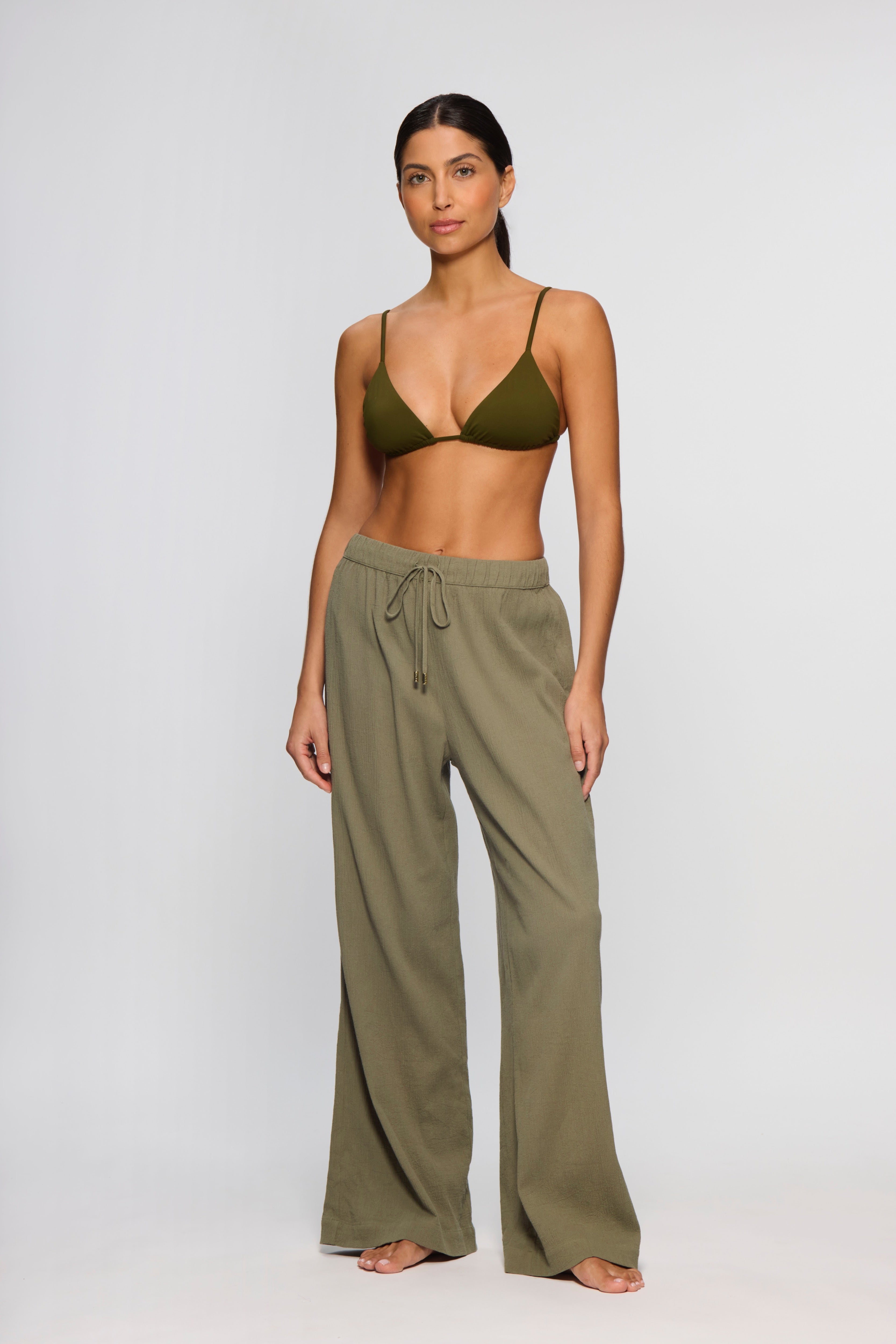 Olive Green Drawstring Trouser – Heidi Klein