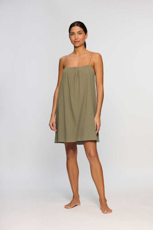 Olive Green Mini Dress