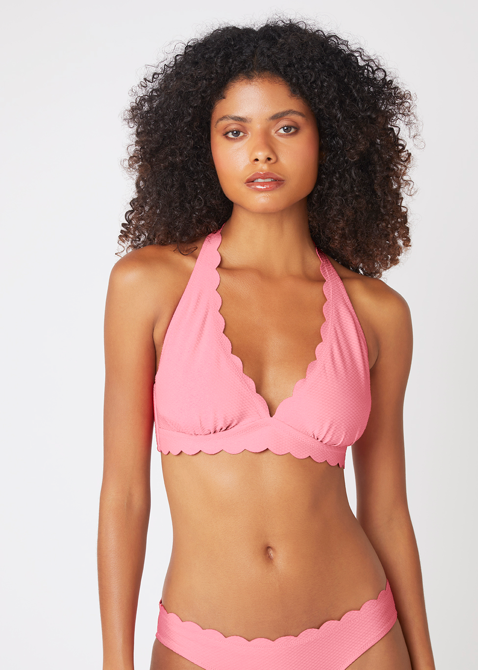Pink Scallop Halterneck Top