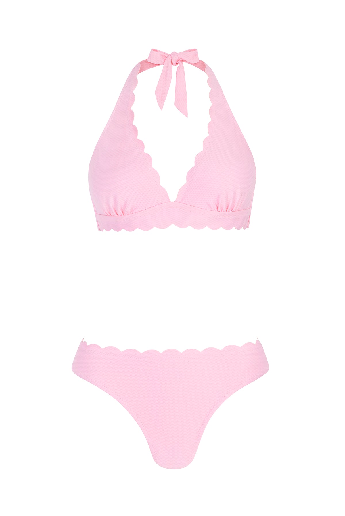 Pink Scallop Halterneck Bikini