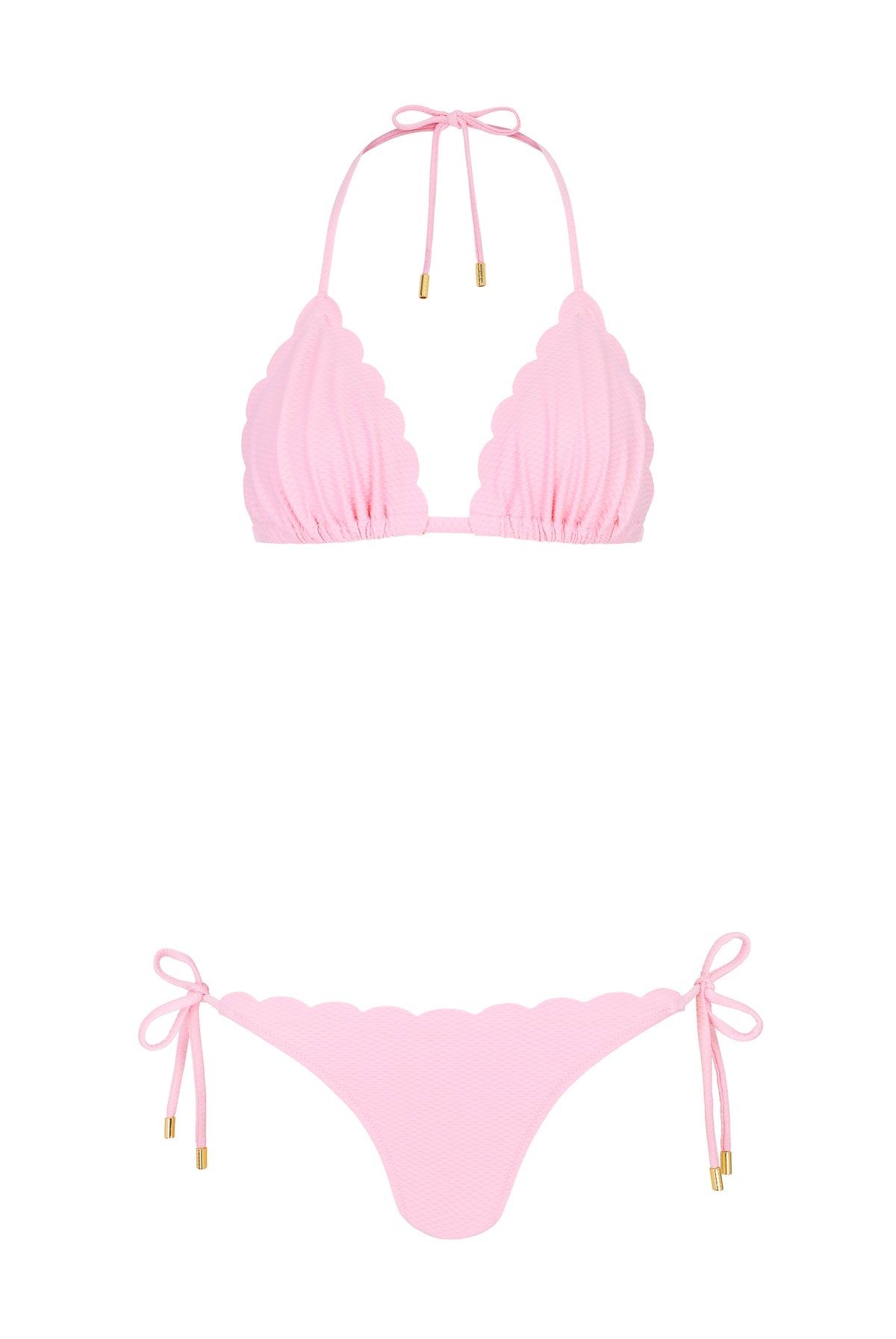 Pink Scallop Triangle Bikini