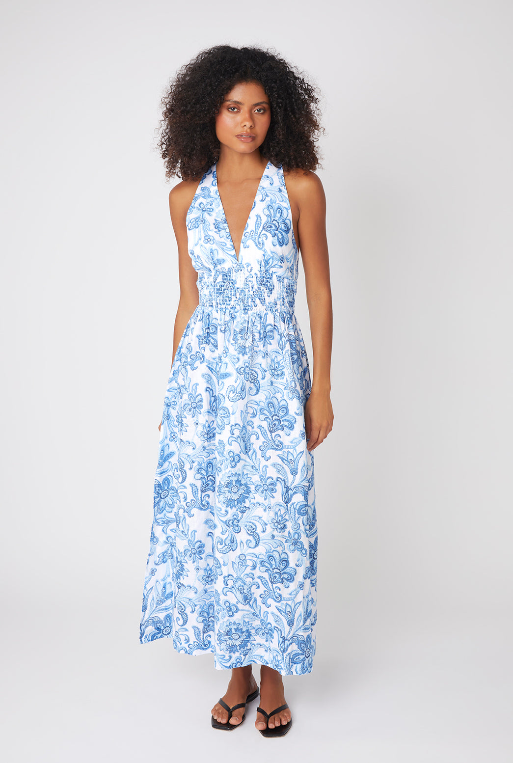 Praiano Halterneck Crossback Dress