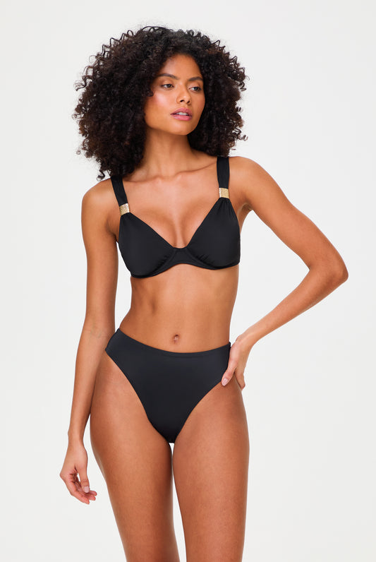 La Bocana Slider Plunge Bikini with High Leg Bottom