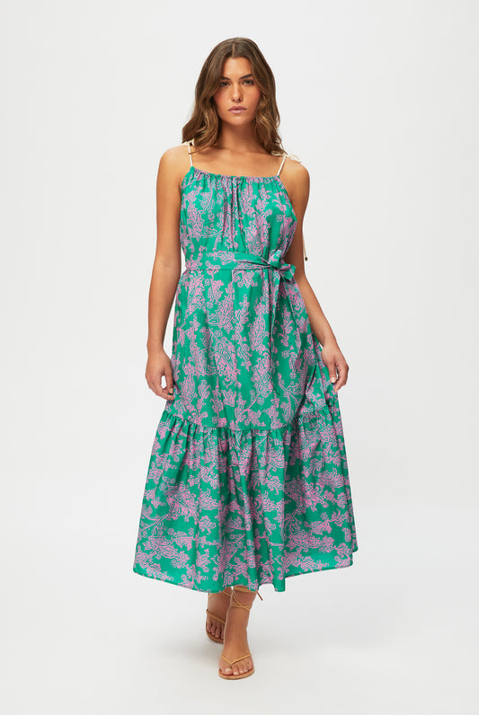 Santa Rosa Tie-Shoulder Maxi Dress