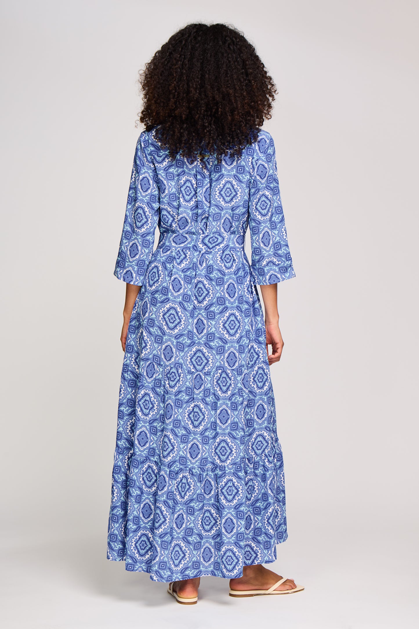 Mykonos Silk Maxi Shirt Dress