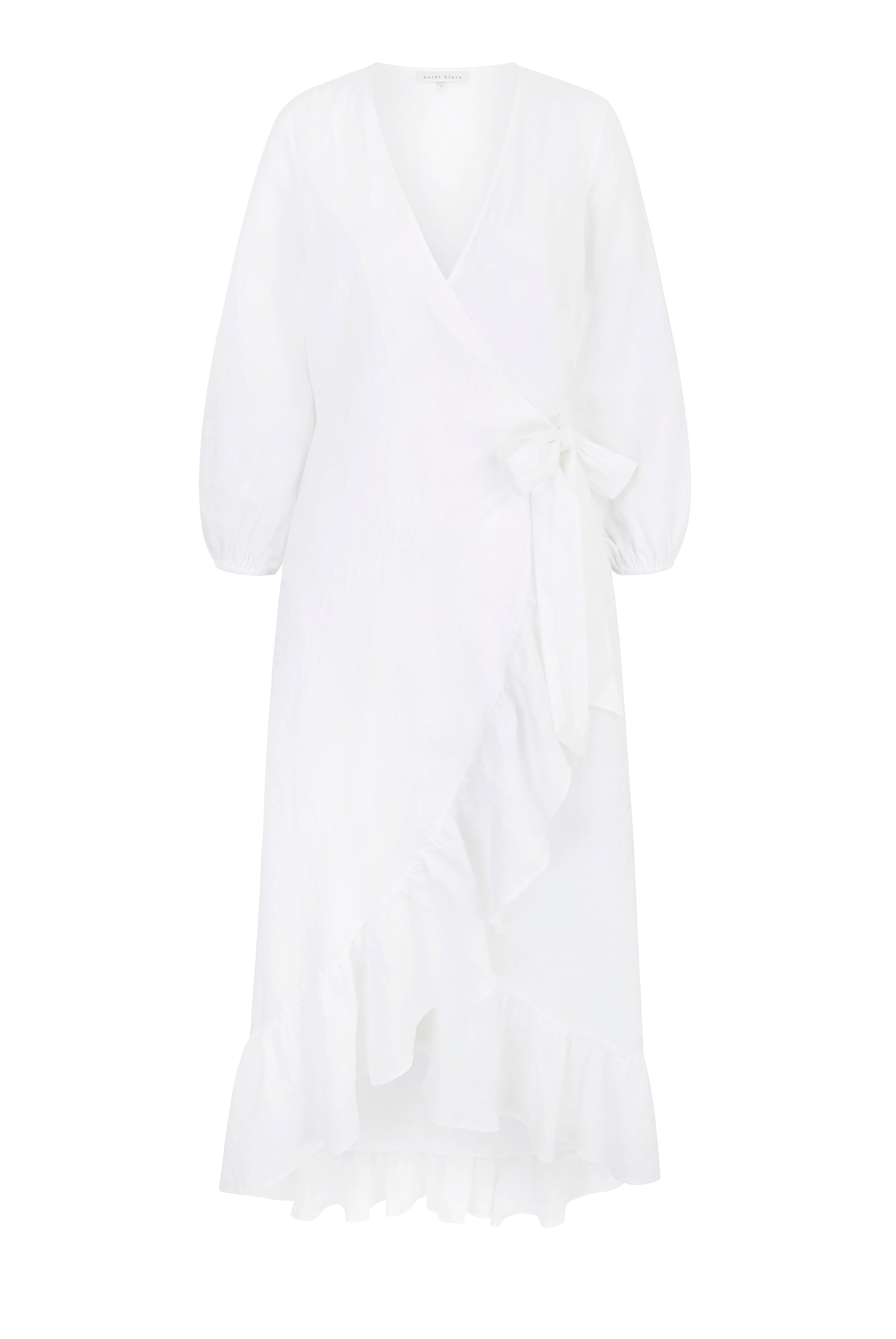 White Bay Long Sleeves Wrap Dress in Midi – Heidi Klein