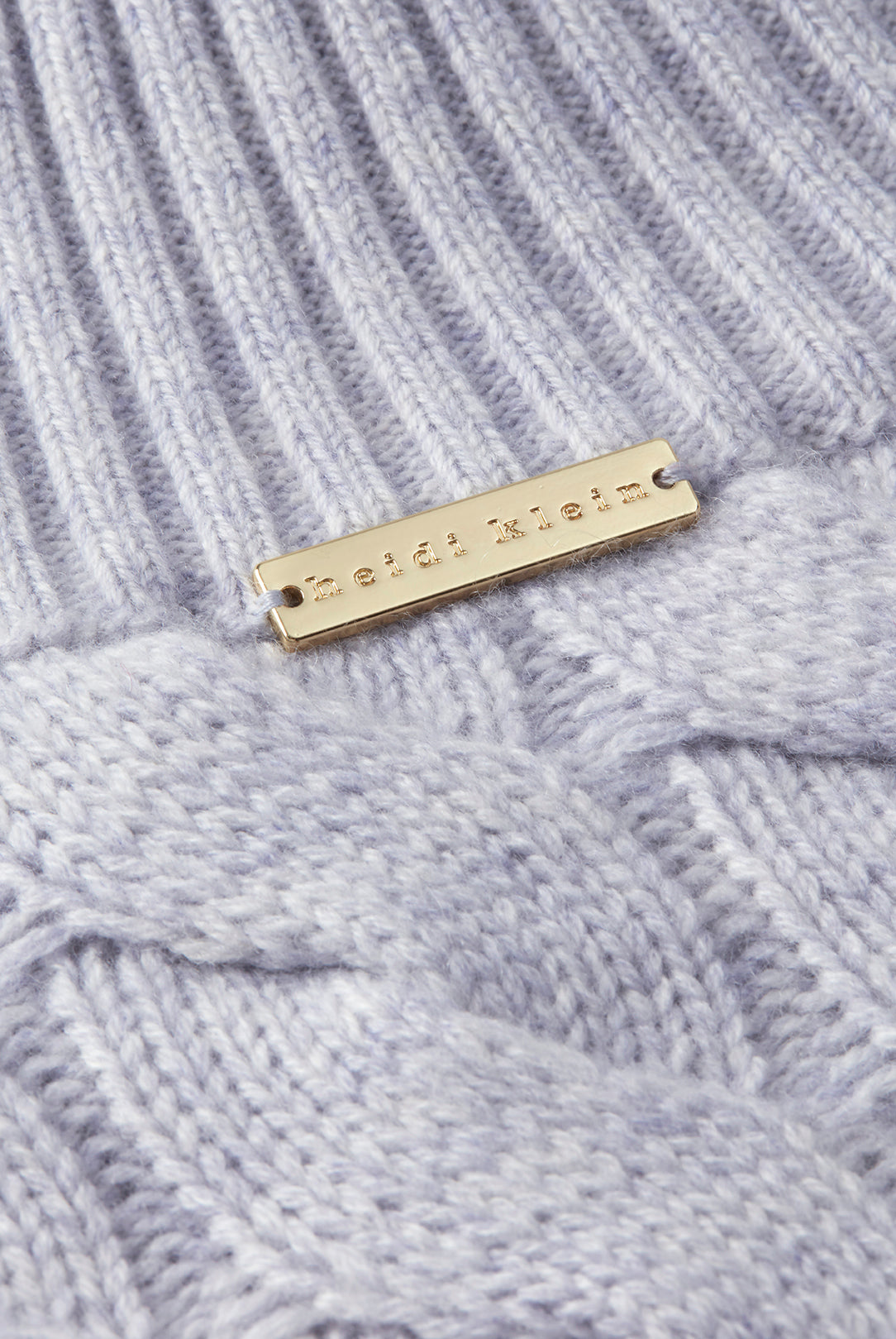 Grey St Moritz Cable Knit Mock Neck Jumper – Heidi Klein