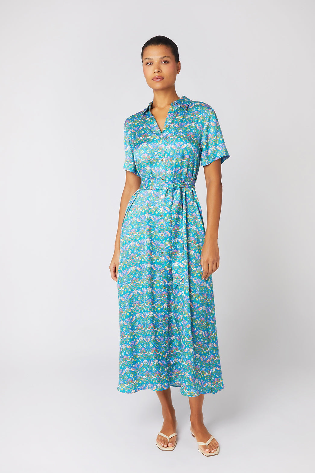 Strawberry Thief Maxi Shirt Dress