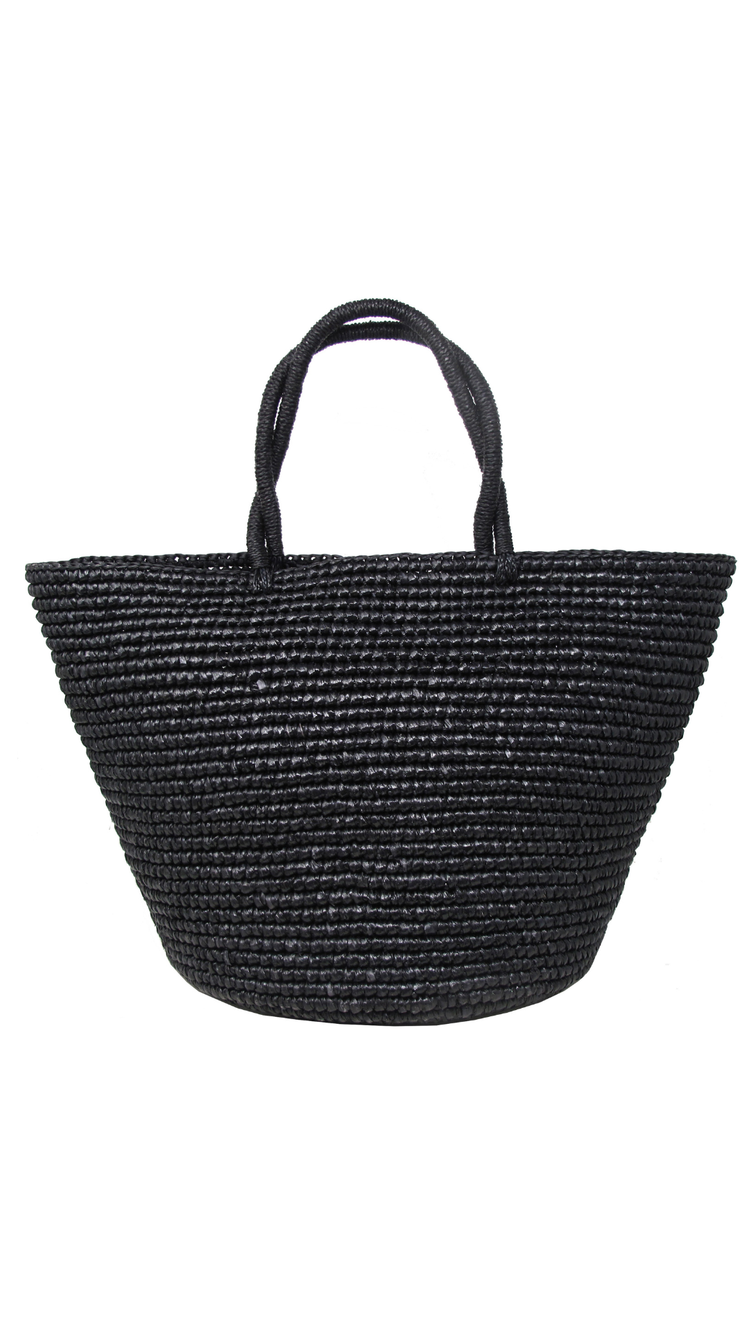 Sensi Studio Black Maxi Woven Straw Tote