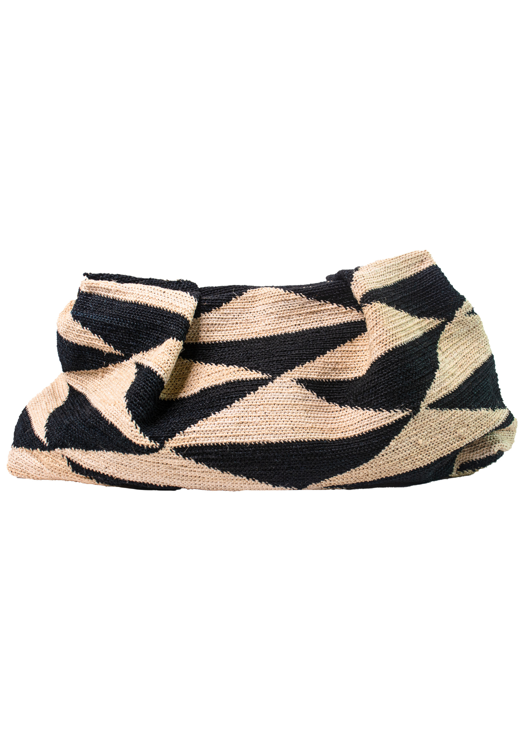 Sensi Studio Natural & Black Geometric Sisal Mini Pouch