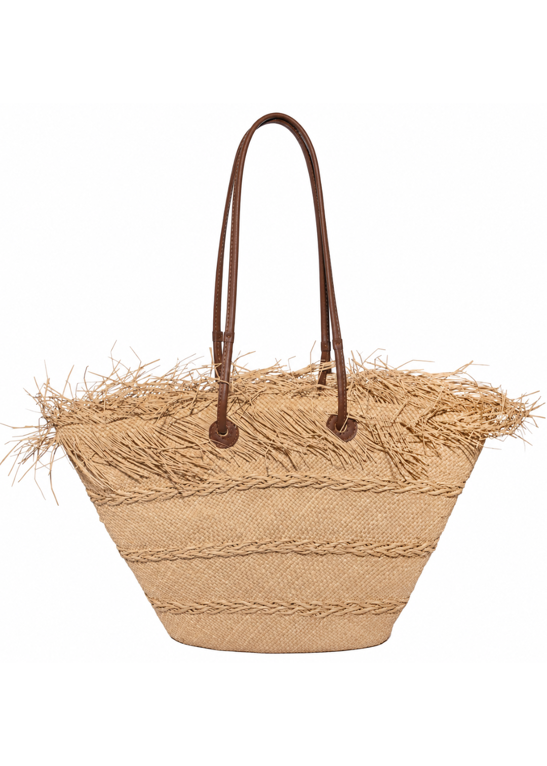 Sensi Studio Texturized Medium Basket With Frayed Border