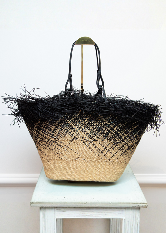Sensi Studio Texturized Medium Basket With Frayed Border
