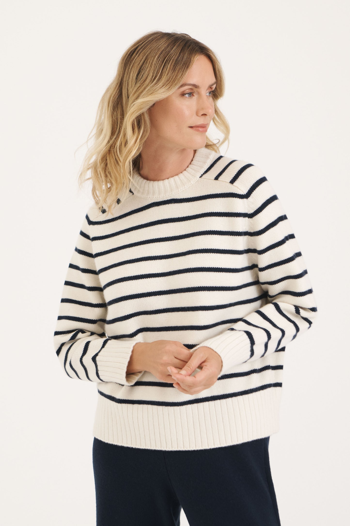 Nautical Stripe Aspen Crew Neck Jumper