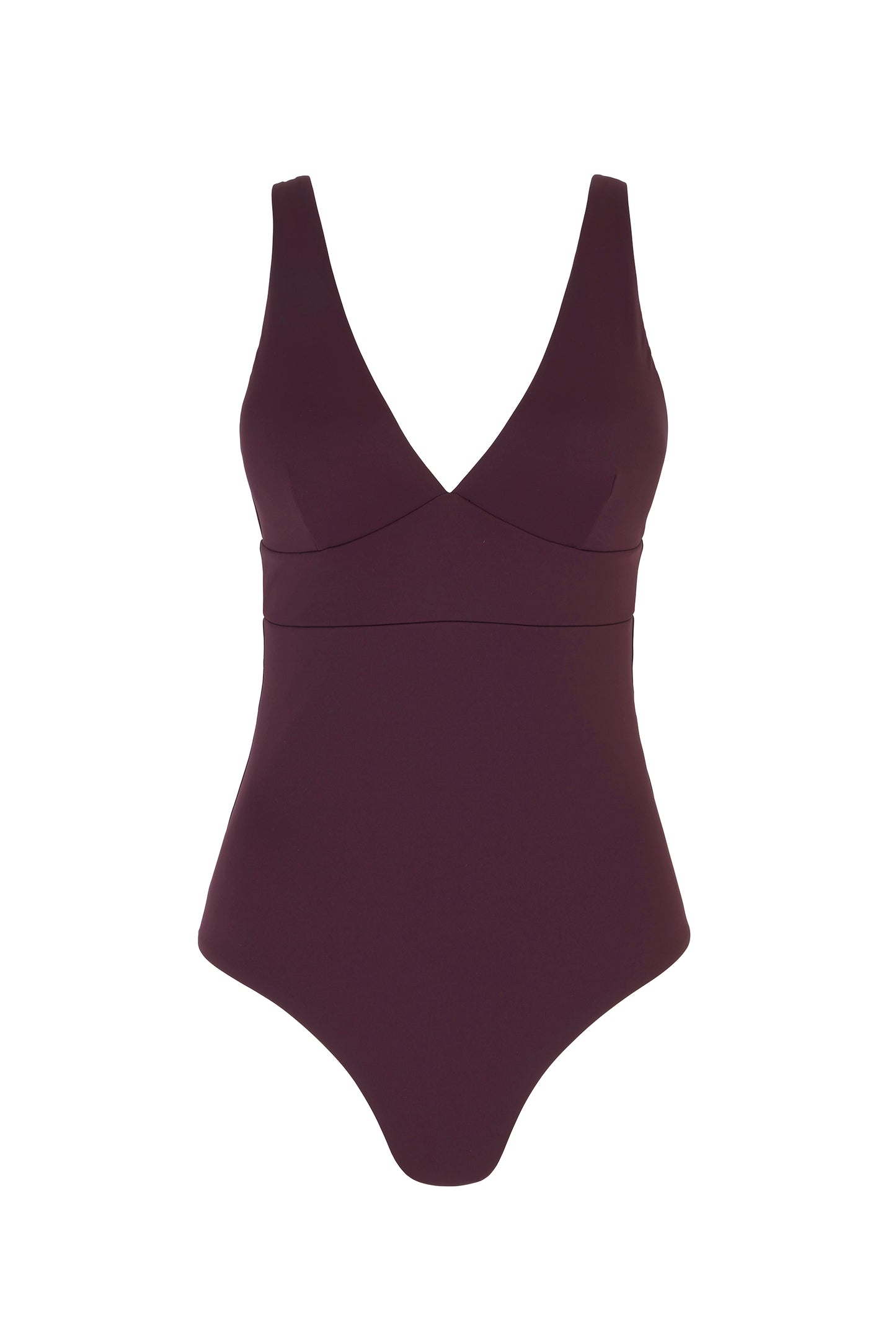 Sculpt Burgundy V-Neck Swimsuit