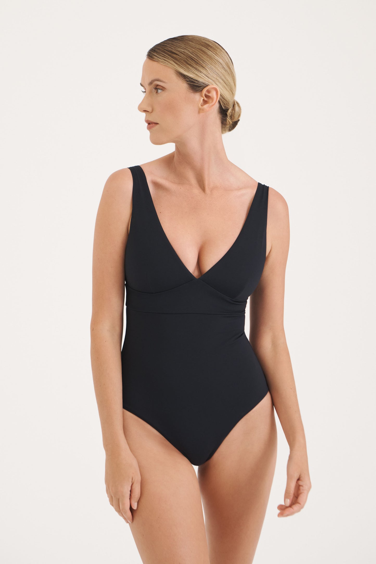 Sculpt Black V-Neck Swimsuit