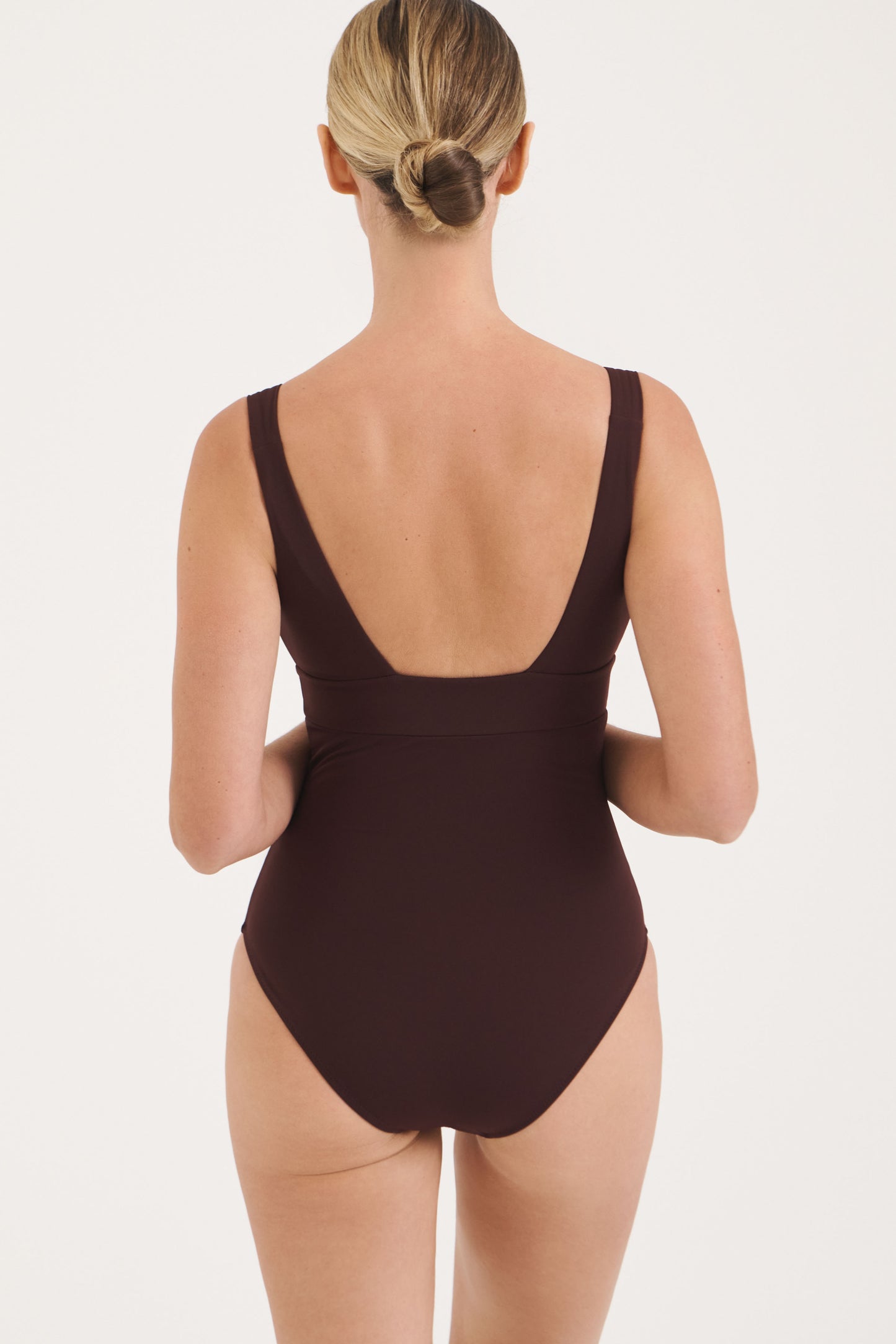 Sculpt Burgundy V-Neck Swimsuit