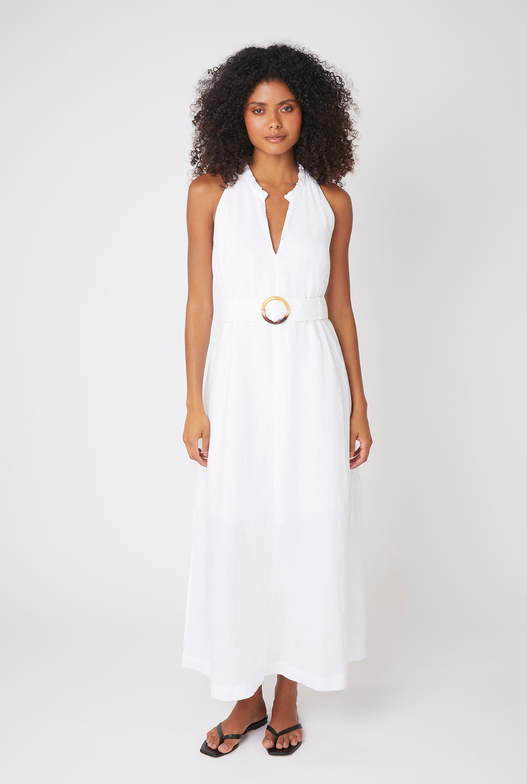 White Bay Sleeveless Midi Dress