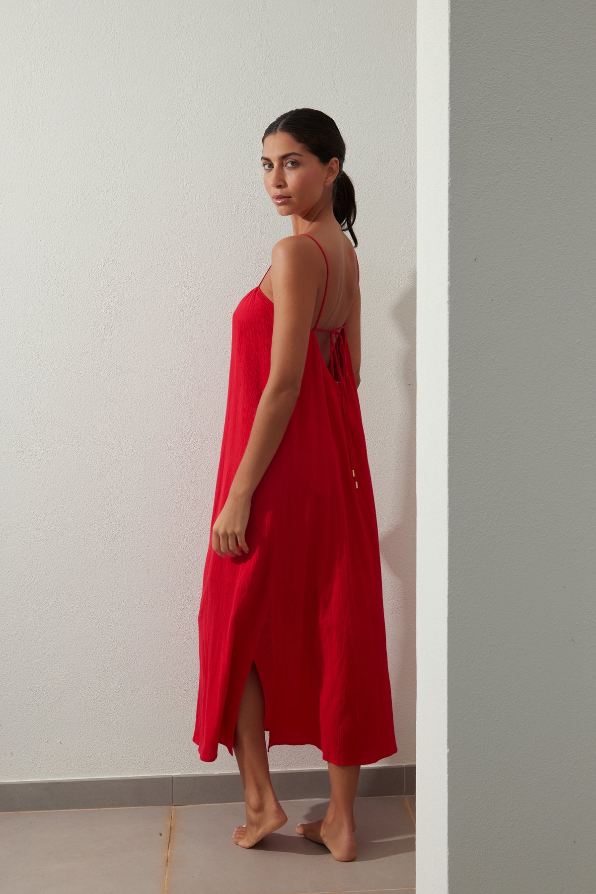Watermelon Red Midi Dress