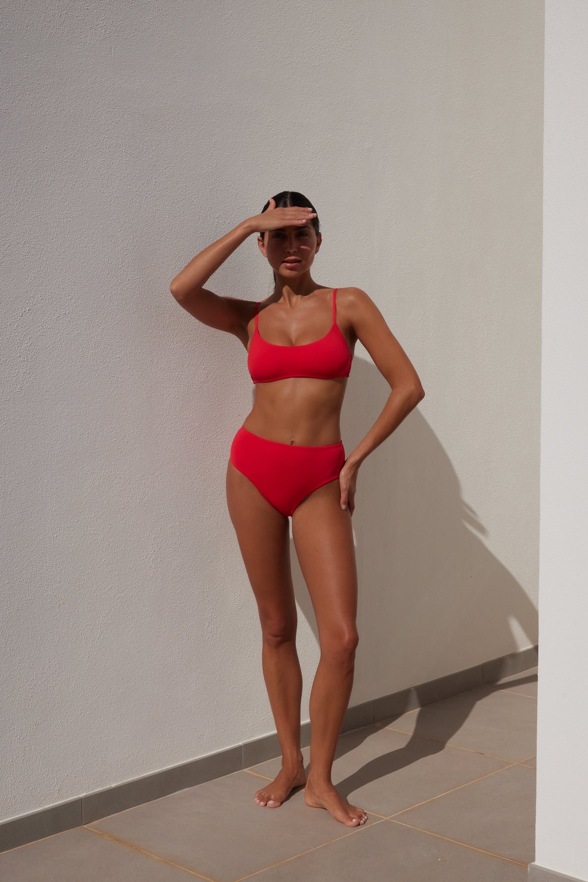 Watermelon Red Scoop Neck Top