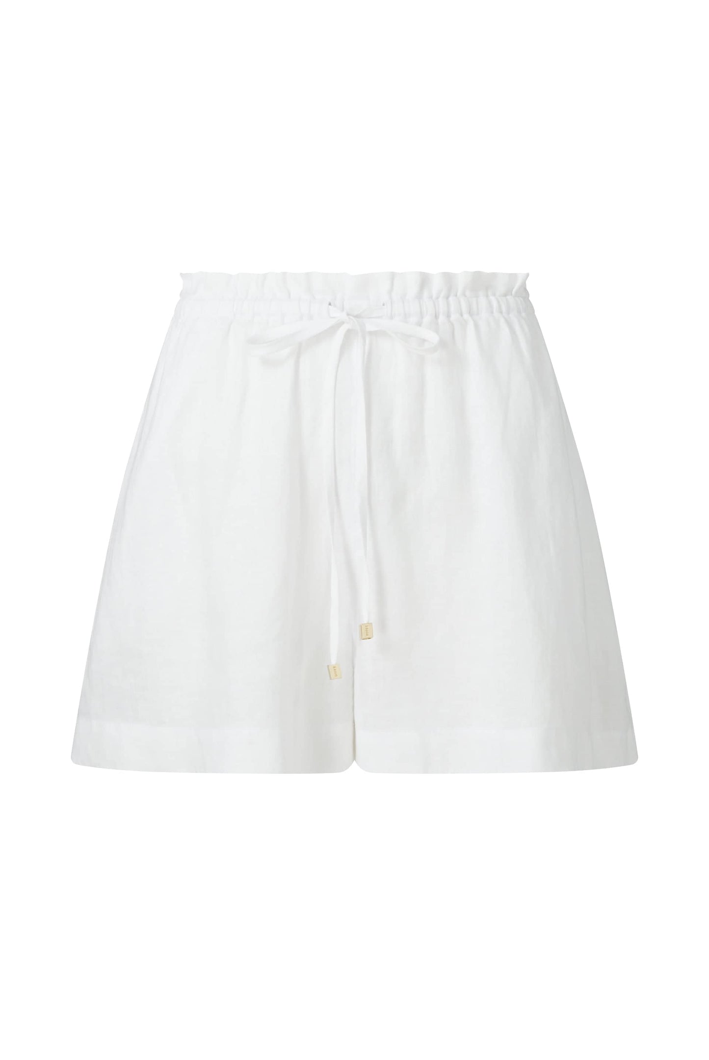 White Bay Linen Drawstring Shorts