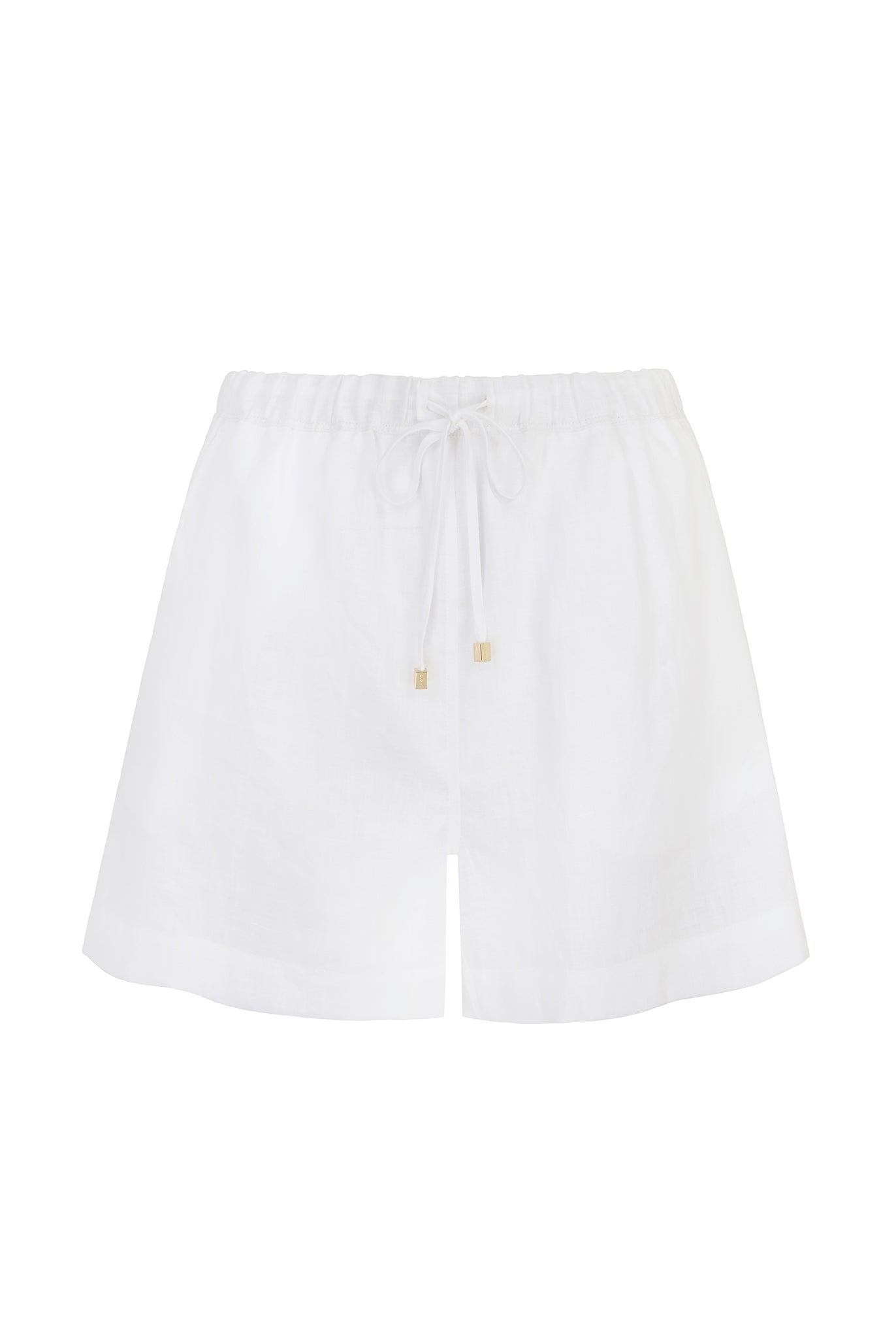 White Bay Linen Drawstring Shorts