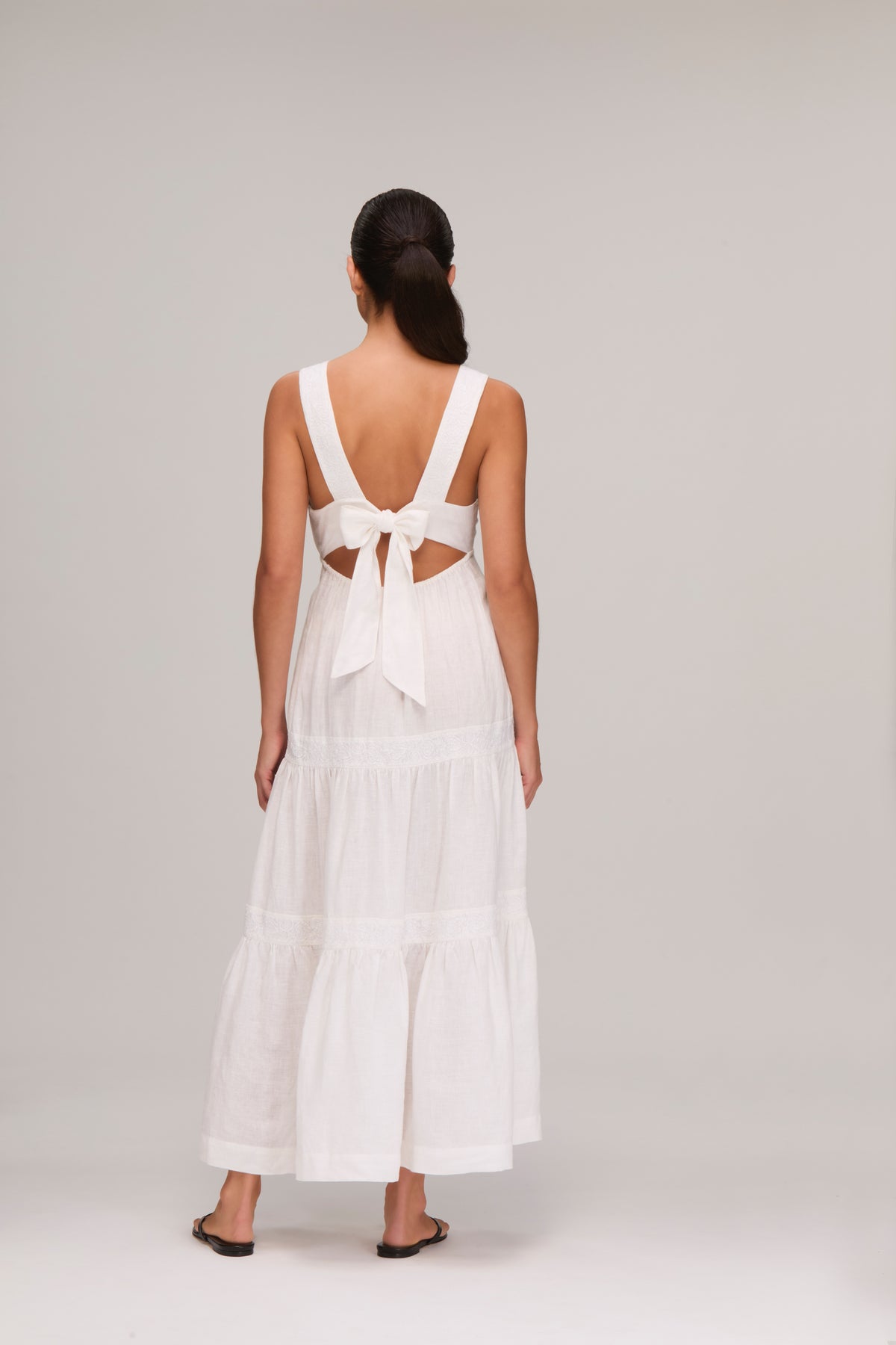 White Bay Maxi Plunge Dress