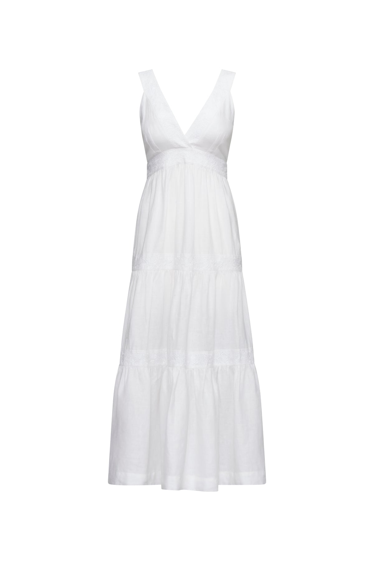 White Bay Embroidered Maxi Dress