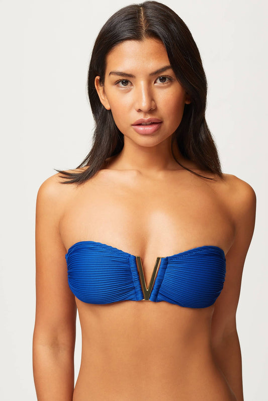 Maldivian Blue V-Bar Bandeau Bikini Top