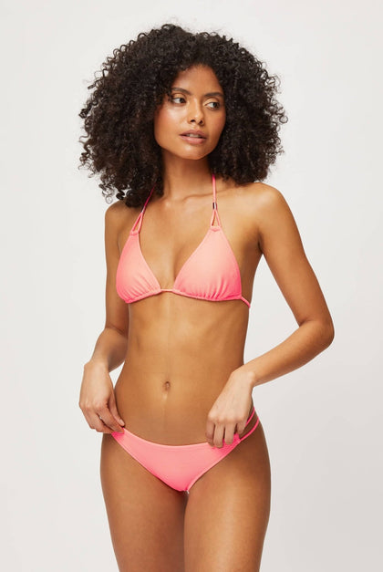 Tortola triangle bikini top in orange - Heidi Klein
