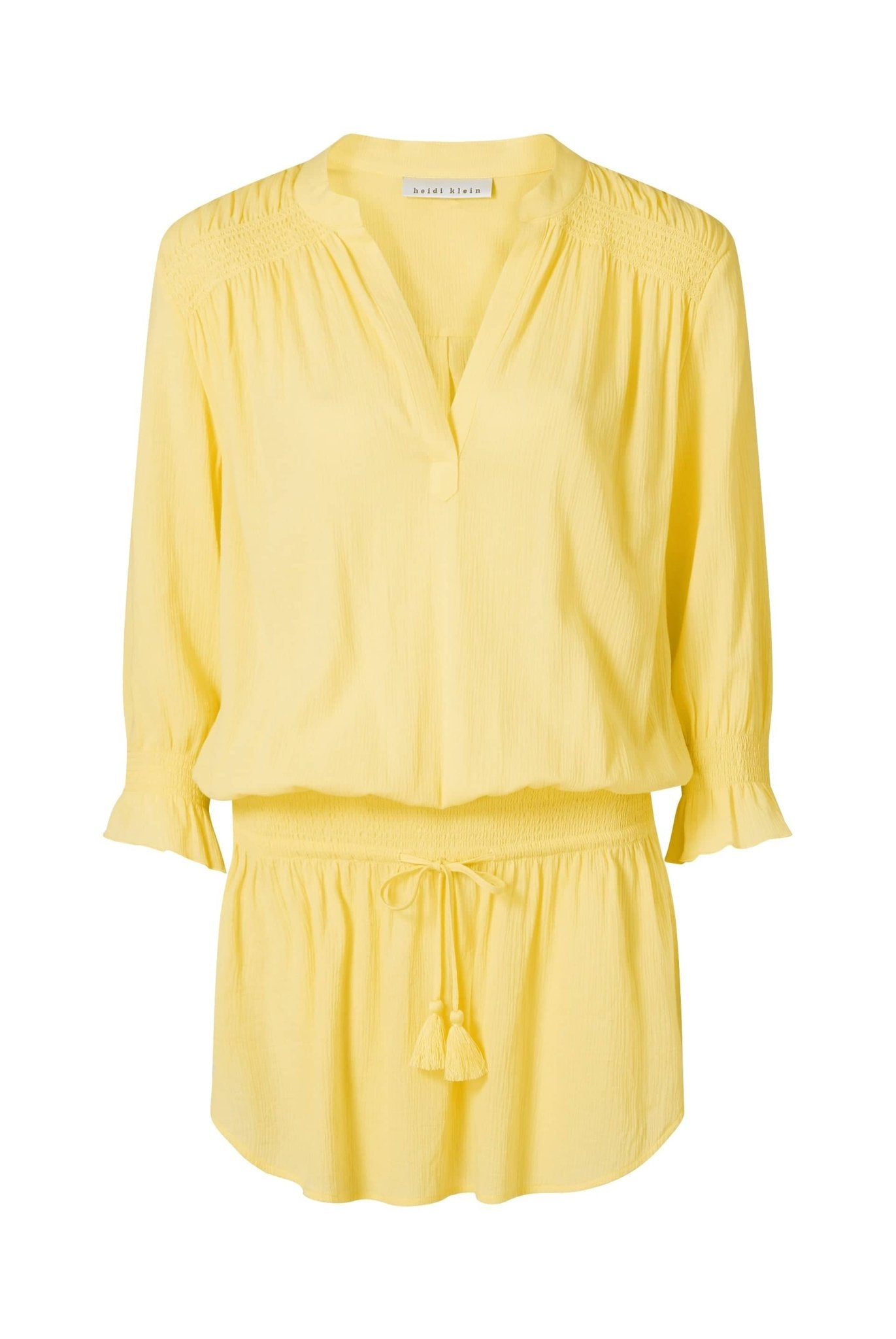 Clifton Beach Smocked Tunic In Yellow - Heidi Klein - UK Store