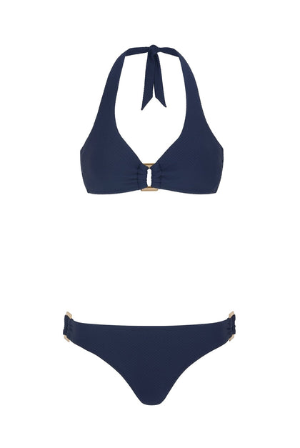 Heidi Klein - UK Store - Navy Rectangle Halterneck Bikini