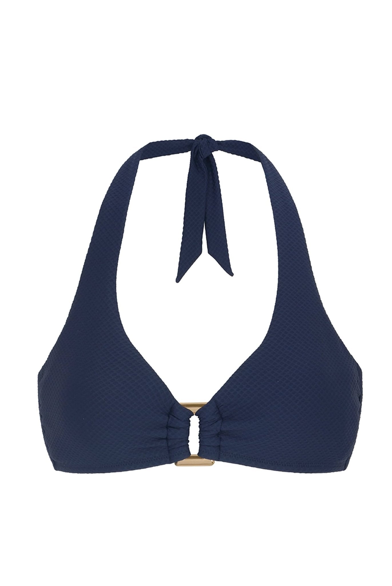 Halterneck Bikini Navy Blue Halter Bikini Top Navy Rectangle Top