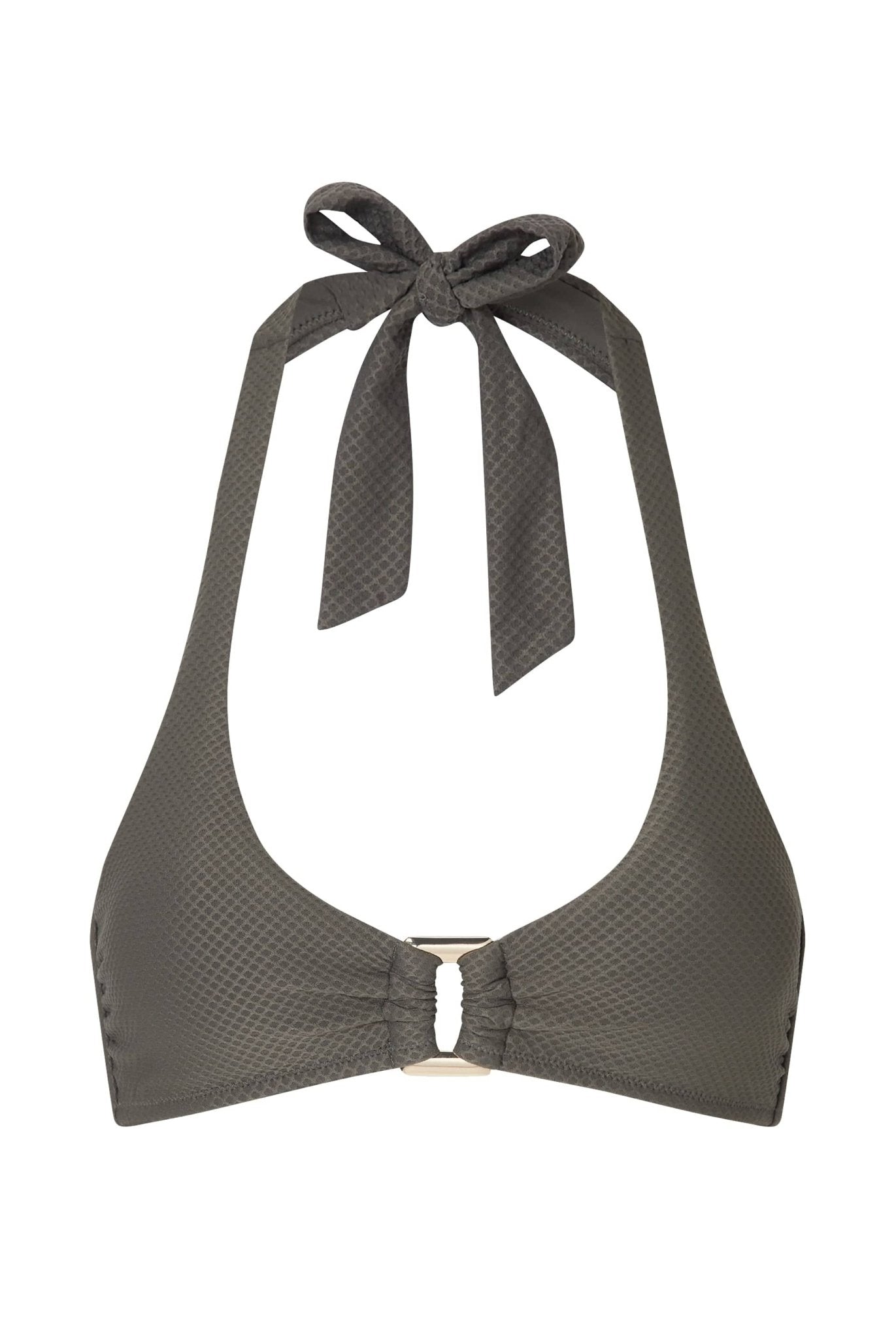 Core Halterneck Bikini Top in Olive Green - Heidi Klein - UK Store