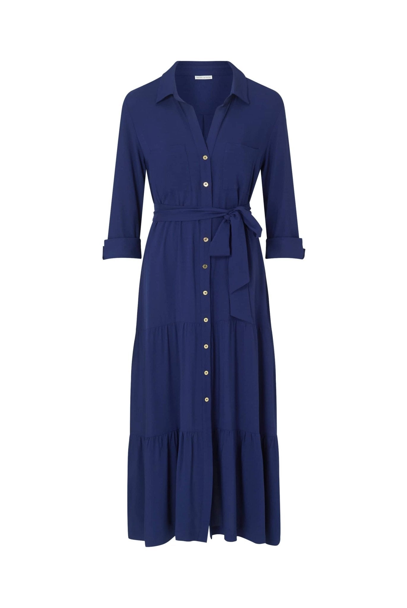 Core Maxi Shirt Dress in Navy - Heidi Klein - UK Store