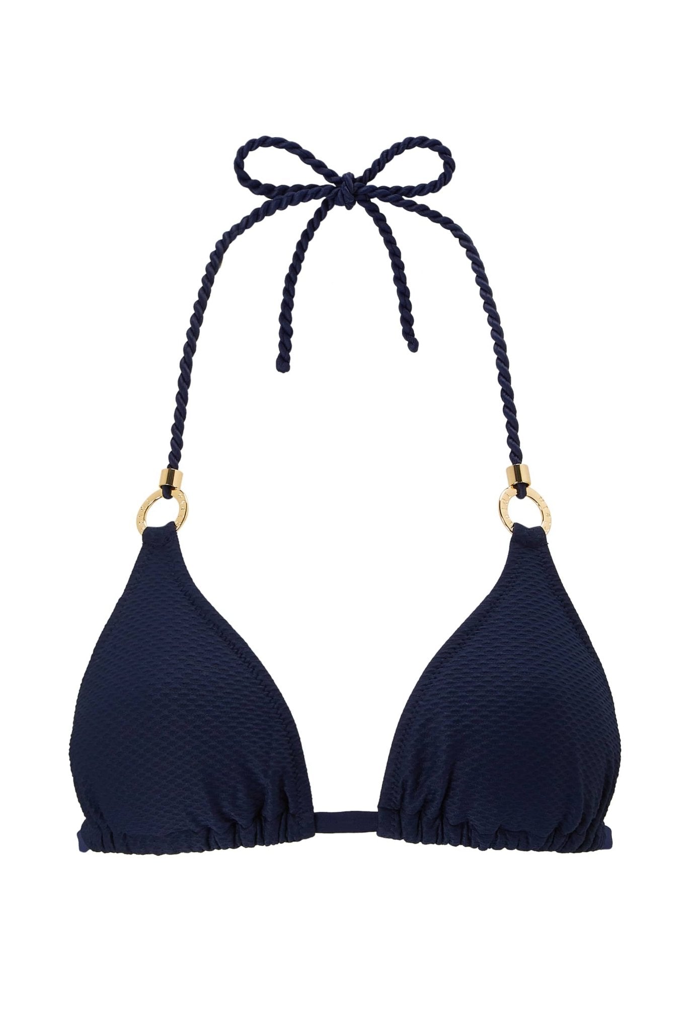 Core Ring Triangle Bikini Top in Navy - Heidi Klein - UK Store