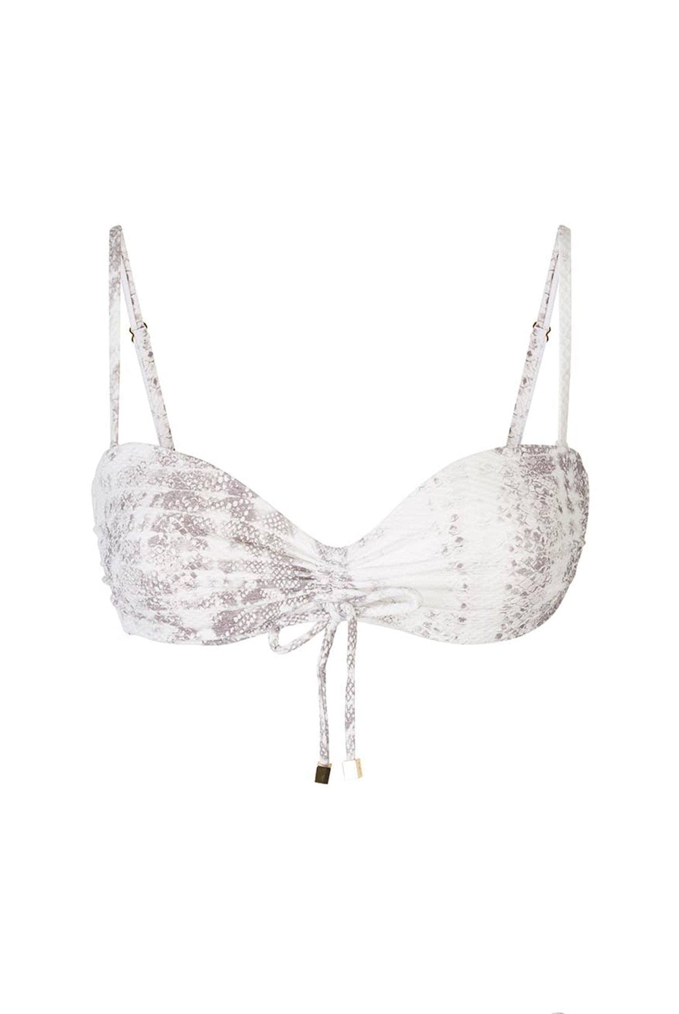 Core Textured Bandeau Bikini Top in Snake - Heidi Klein - UK Store