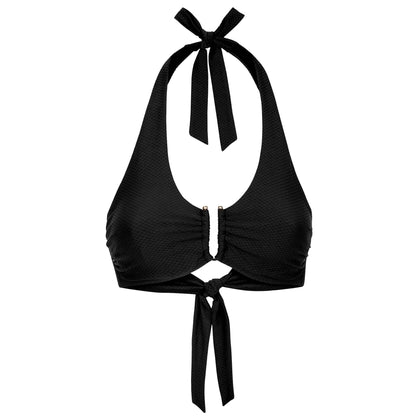 Heidi Klein - UK Store - Core Textured U-Bar Bikini Top in Black