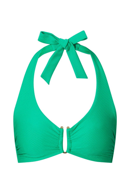 Heidi Klein - UK Store - Core Textured U-Bar Bikini Top in Jade