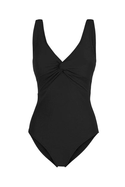 Heidi Klein - UK Store - Black V-Neck Twist Swimsuit