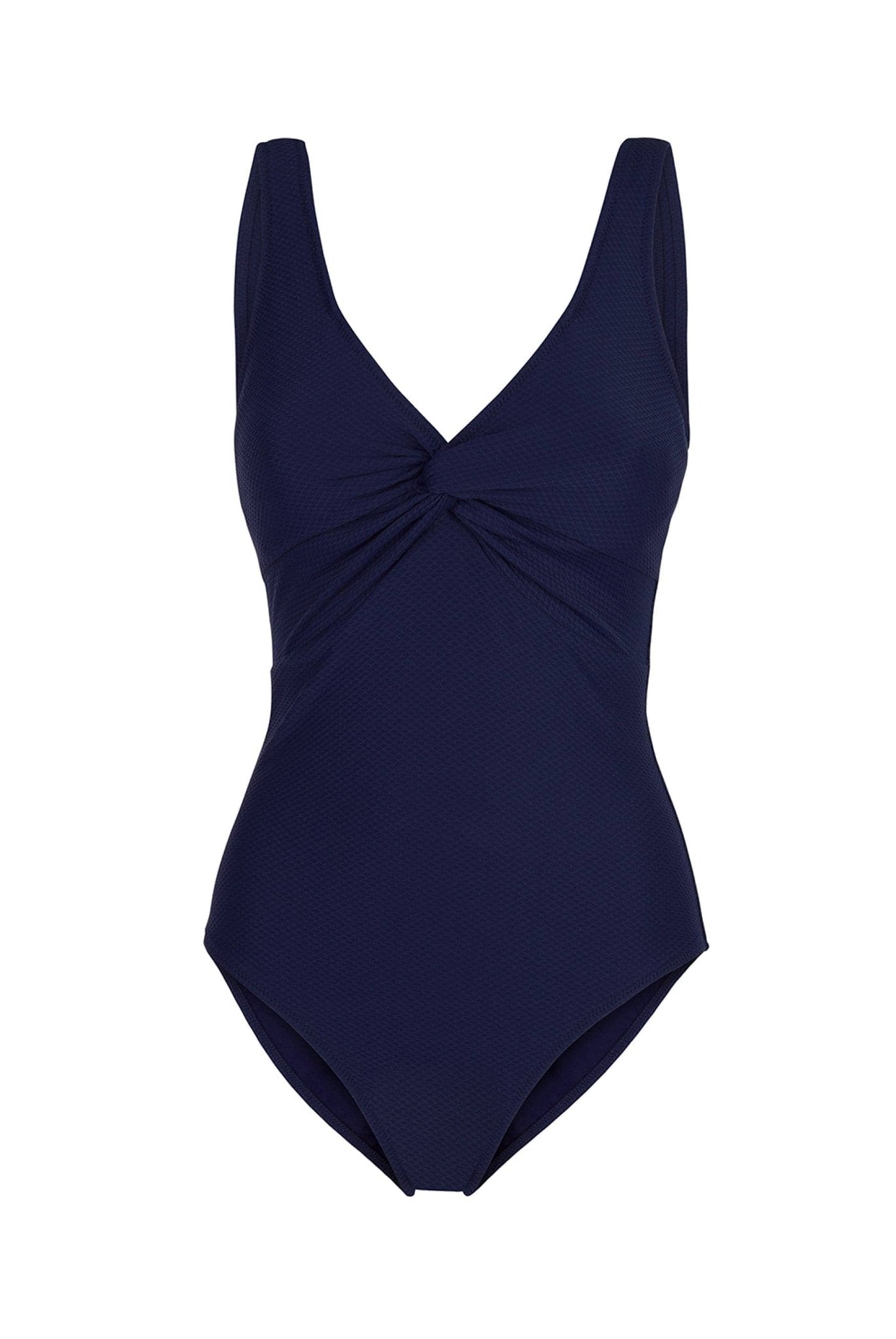 Navy V Neck Twist Swimsuit Heidi Klein