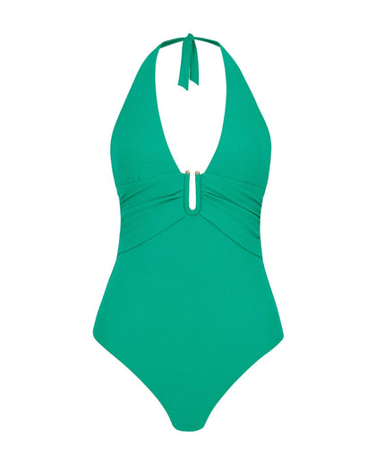 Heidi Klein - UK Store - Jade U-Bar Halterneck Swimsuit