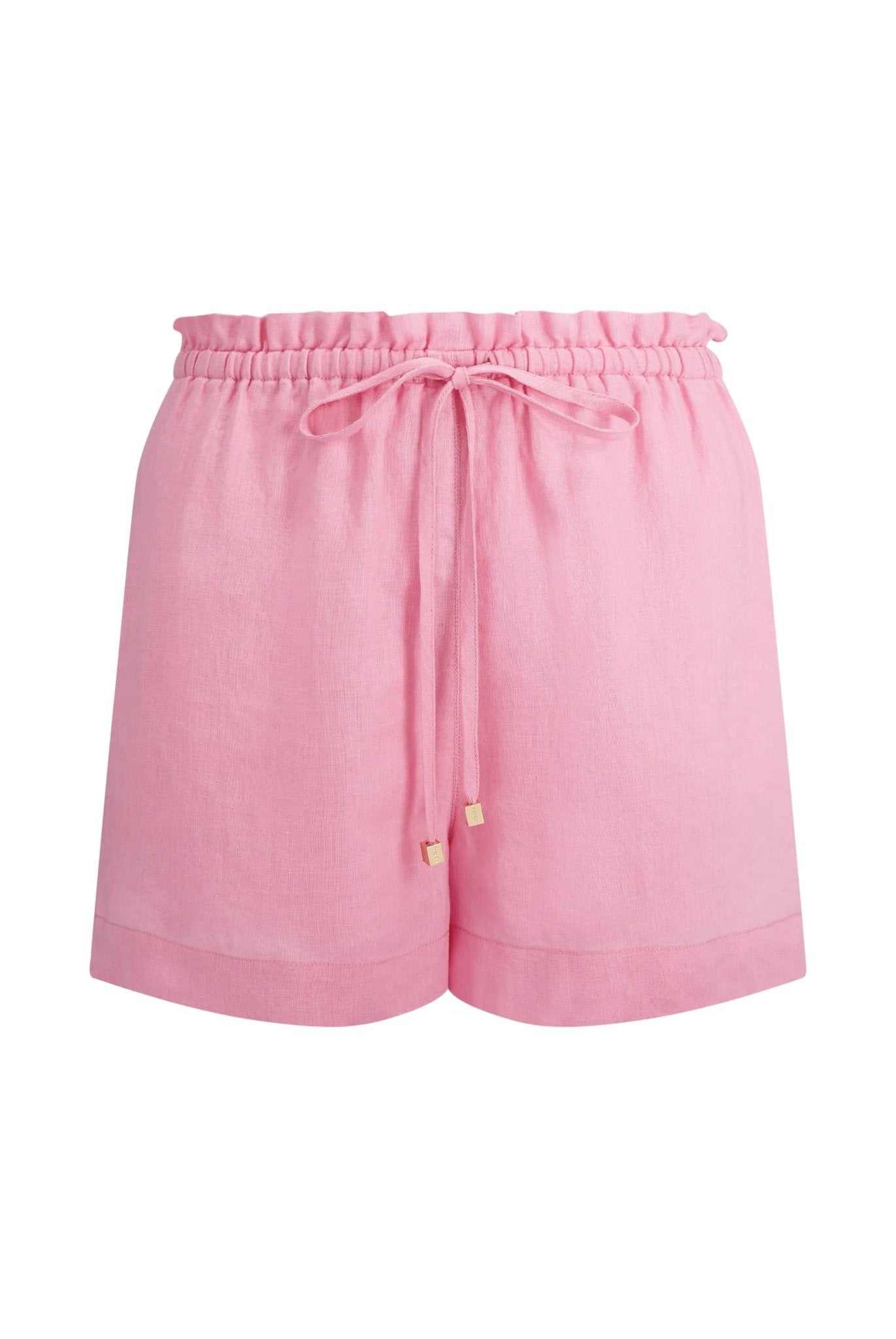 Marina Cay Linen Drawstring Shorts Pink - Heidi Klein - UK Store