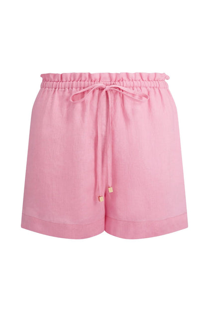Heidi Klein - UK Store - Marina Cay Linen Drawstring Shorts Pink